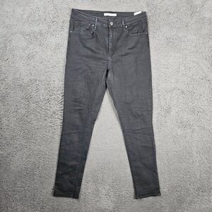 Levis 721 Womens High Rise Skinny Jeans Womens 32 x 30 Black Denim